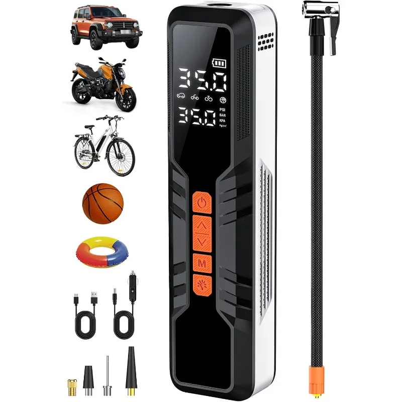 

Tire Inflator Portable Air Compressor - 4X Air Pump for Car Tires, 150PSI&10000mAh Portable Tire Inflator for Car, 12DC Air Pump