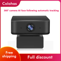 360° Smart Camera USB Webcam P2P Free Drive Video Digital Camera 2MP 1080P 360Degree AI Face Follow Auto Track for Online Teach