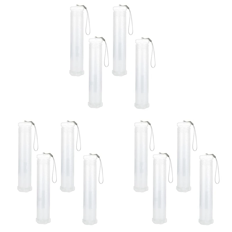 12 Pack Extendable Plastic Paint Brush Case, Clear Long Paint Brush Holder Tube, Storage Pencil Container