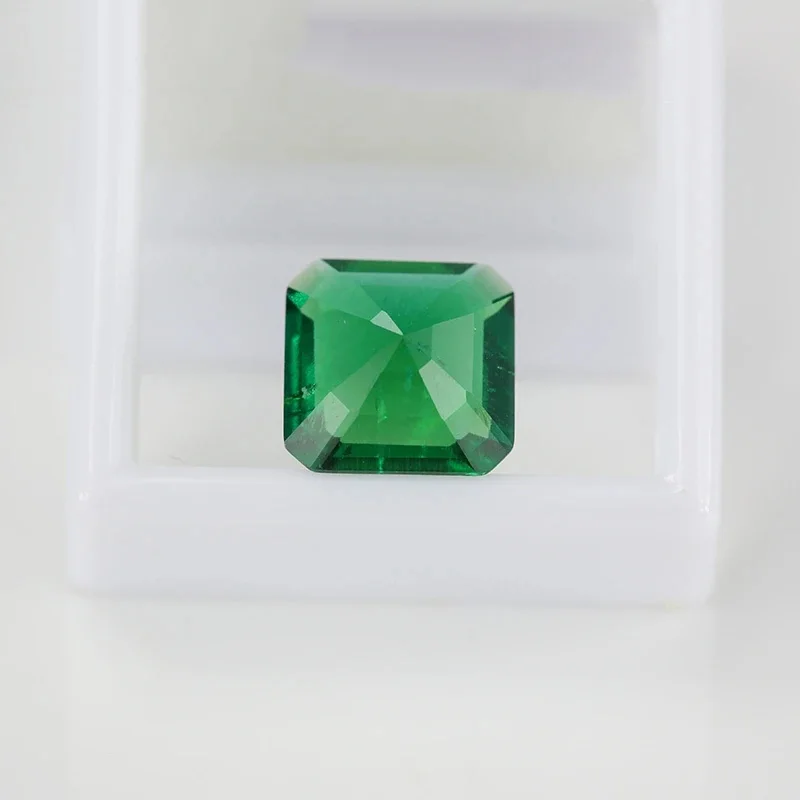 أعلى مختبر نمت كولومبيا الزمرد Asscher قطع اليد قطع الزمرد الحراري المائي DIY بها بنفسك صنع المجوهرات تحديد شهادة AGL #3