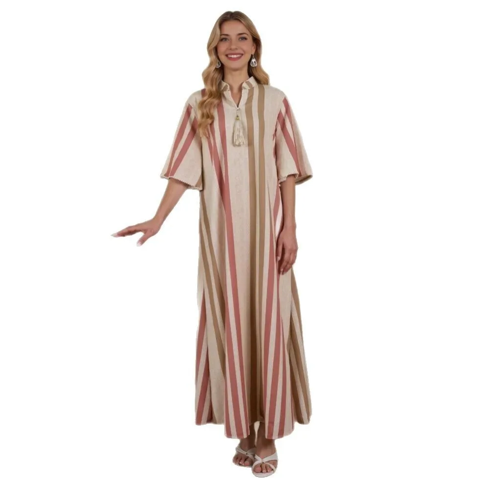 ชุดลำลองแฟชั่นฤดูร้อนสำหรับสตรีชาวมุสลิม ชุดเที่ยวพักผ่อน ชุดอาบายะห์สำหรับผู้หญิงดูไบ ชุดอาบายะห์รอมฎอน ดูไบ หรูหรา อิสลาม สง่างาม