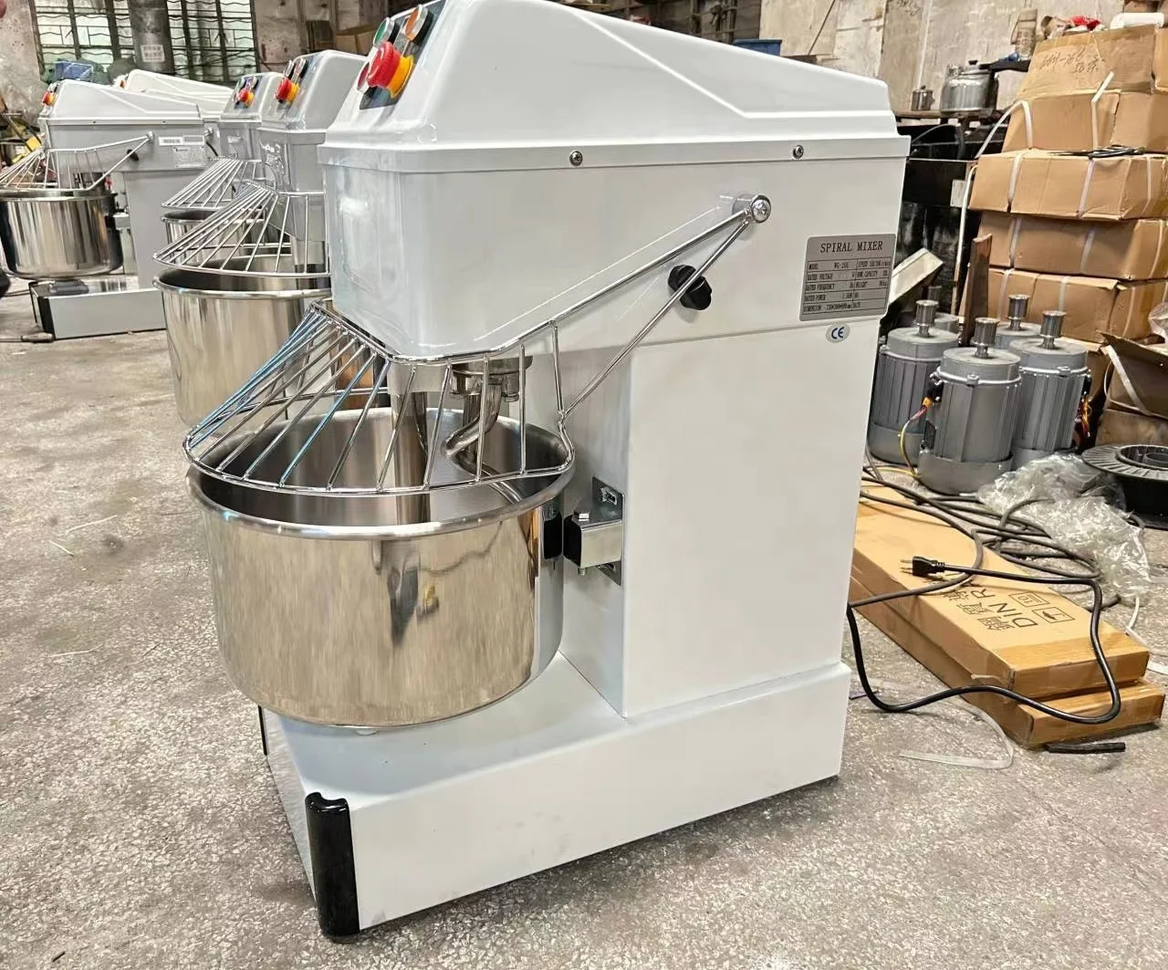 Hot Sale 5kg 8kg 10kg 25kg 50kg 100kg Bakery Equipment Flour Mixer Machine Electric Spiral Dough Mixer for Bakery view 5
