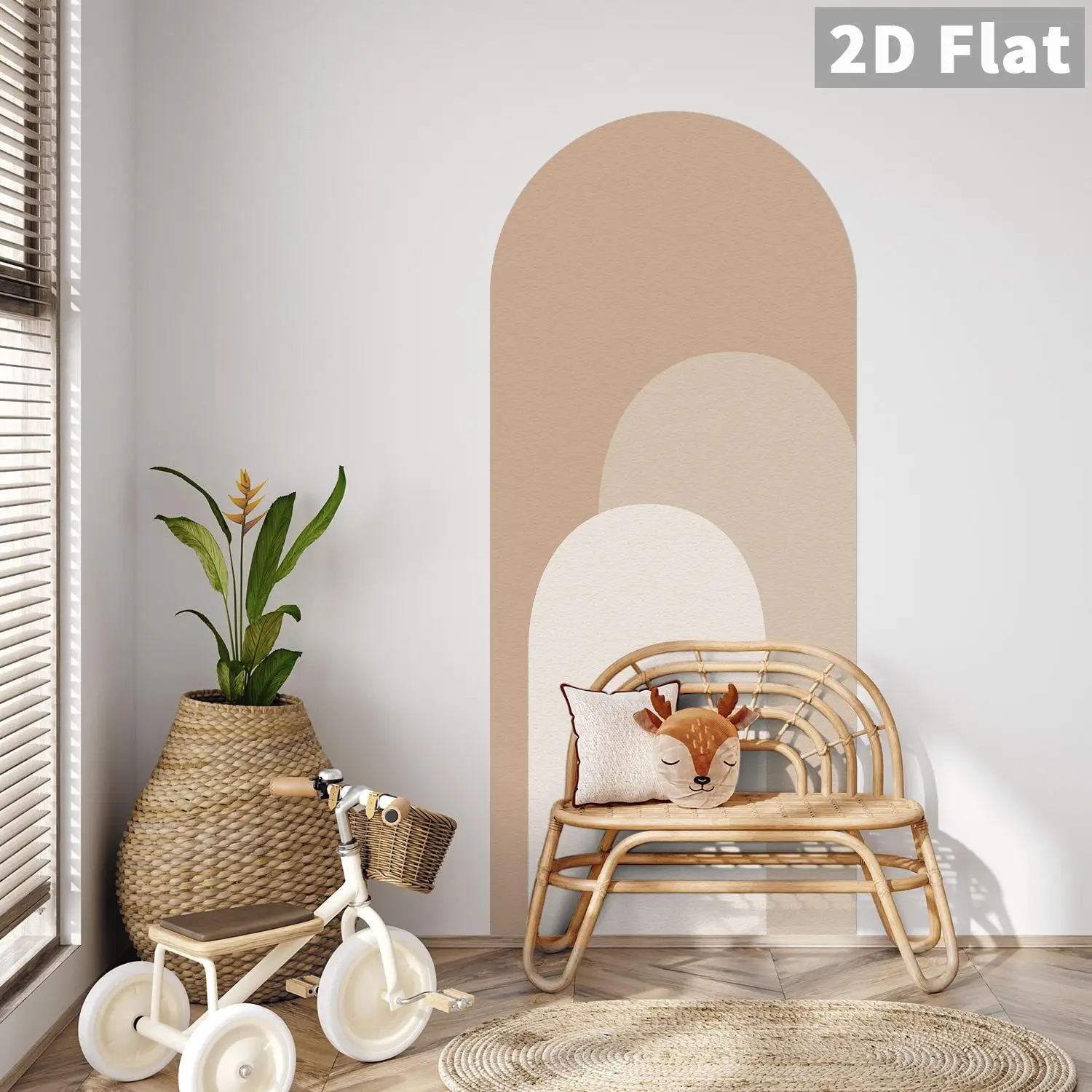 

Minimalist Arch Wall Sticker Self-Adhesive Peel and Stick Decor for Living Room Bedroom Home Decoration