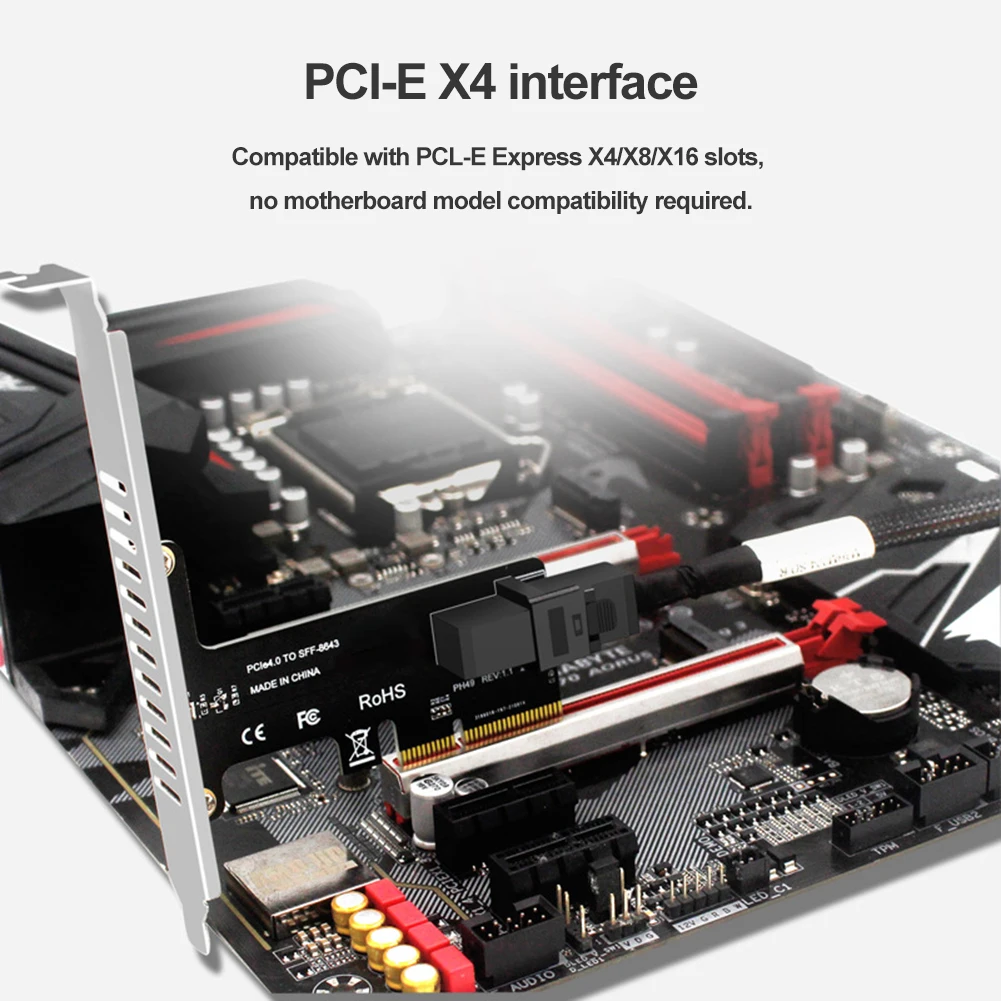 PCI E zu SFF-8643 Riser-Karte PCI-EX4/X8/X16 Solid State Drive Adapter PCIE zu U2 Festplattenkonverter