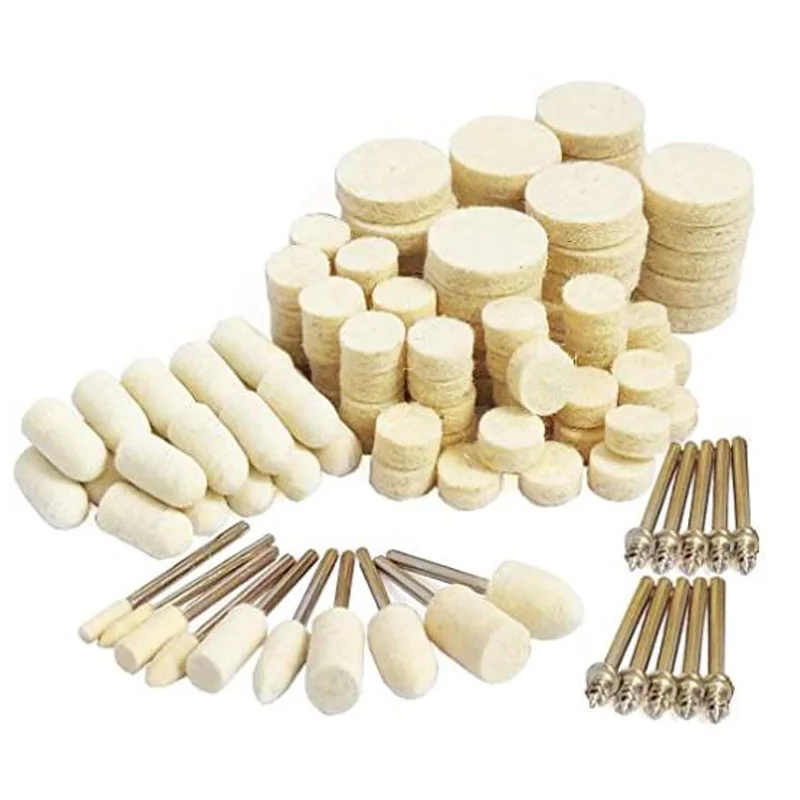 

Felt Polishing Pad Set Wool Buffing Wheels Point Mandrel Kit Shank Rotary Tools Accessories