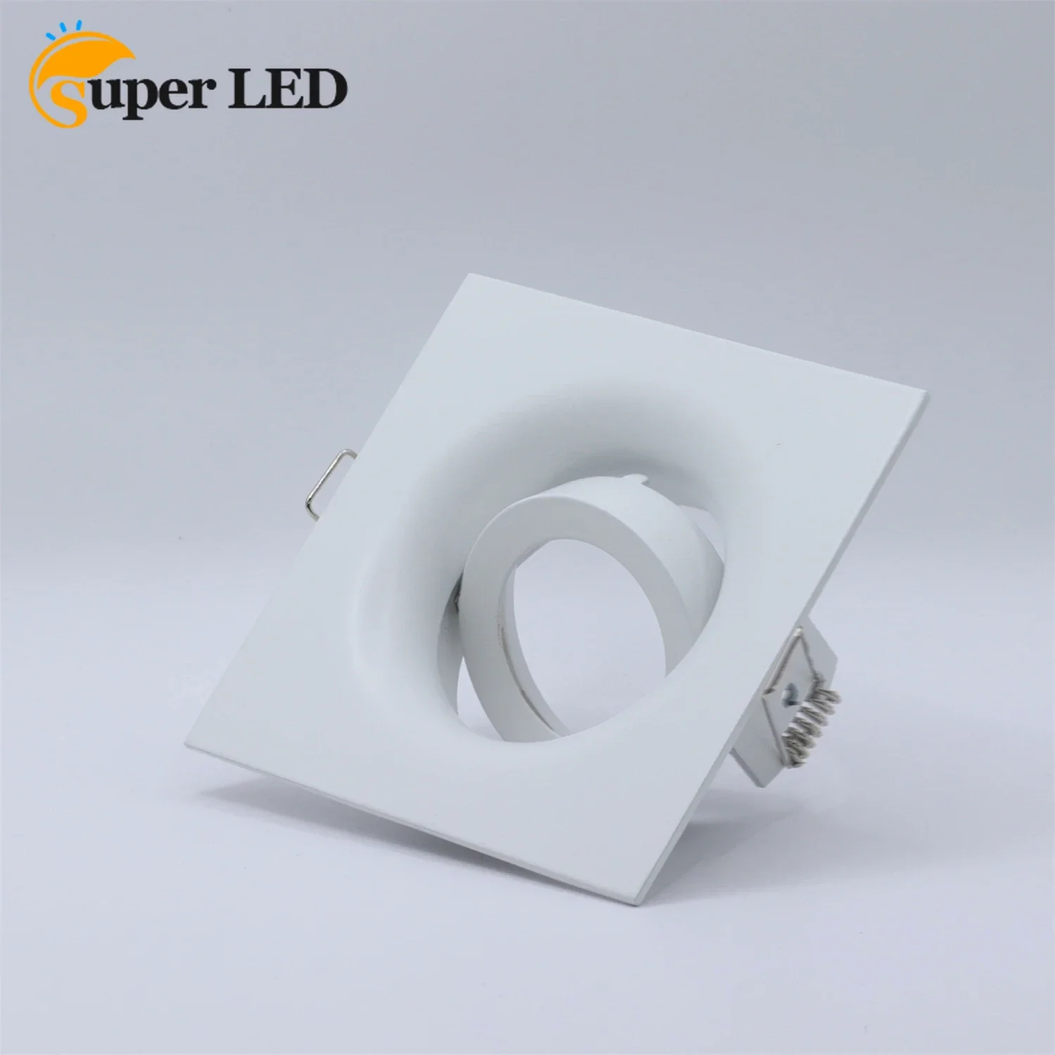 

Recessed Light Frame Spot Spotlight with GU10 MR16 Socket White Square Ceiling 3.35-3.54 Inch Cut Hole