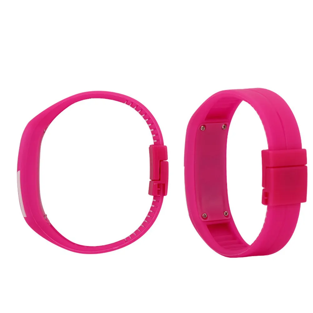

Touch Control LED Display Wristband for Students Rosy Silicone Band Voice Function Waterproof Smart Bracelet Smart Wristband