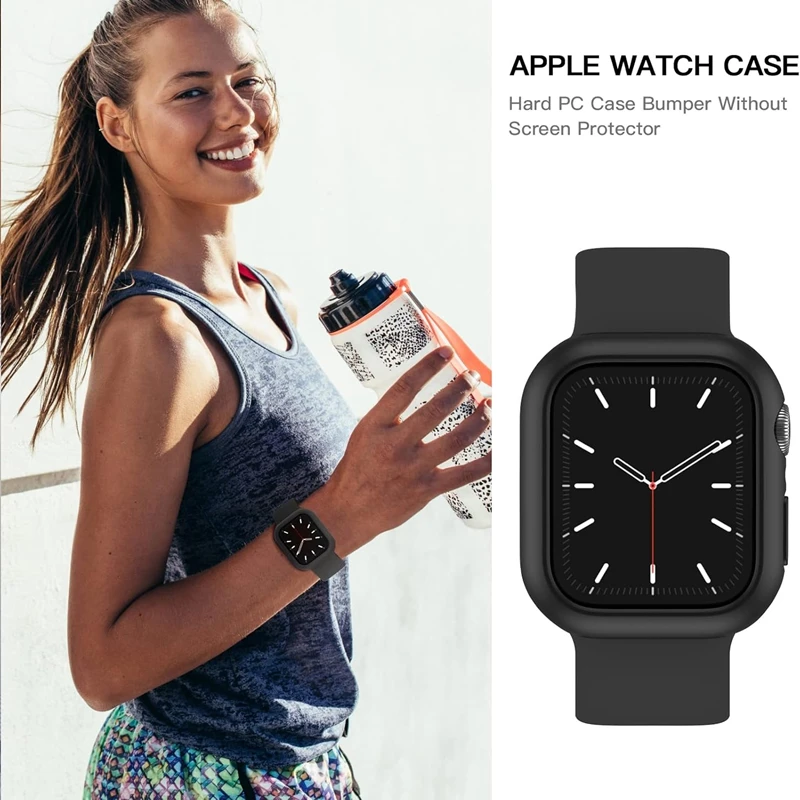 Hülle für Apple Watch 45mm 41mm 40mm 44mm 42mm 46mm Schutzhülle Matt Hartplastik Stoßfänger Rahmen Ohne Glas iWatch 10 SE 9 8 7 6 5 4 – Detail 8