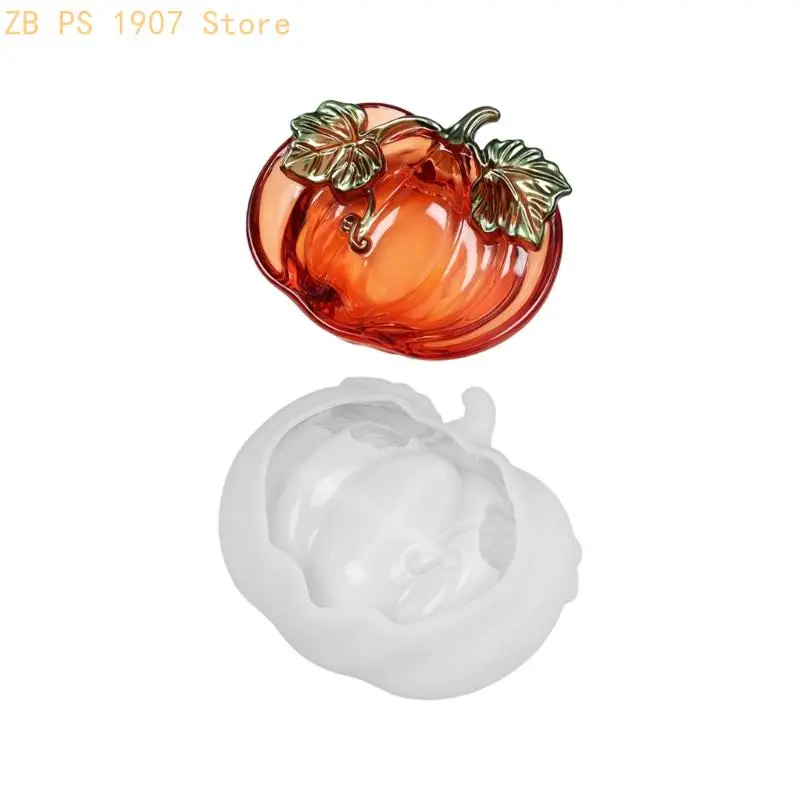 Pumpkin Resin Mold for Decorative Dish Making, with a Flexible Cavity That Forms a Raised and Lobed Contours 55KA
