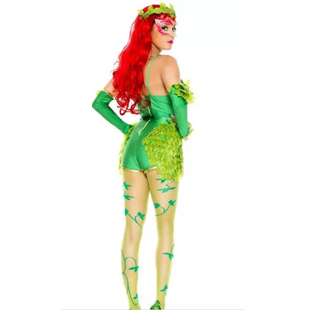 Cartoon Character Forest Fairy Cosplay Green Leaf Dress Costume Halloween for Woman fairy