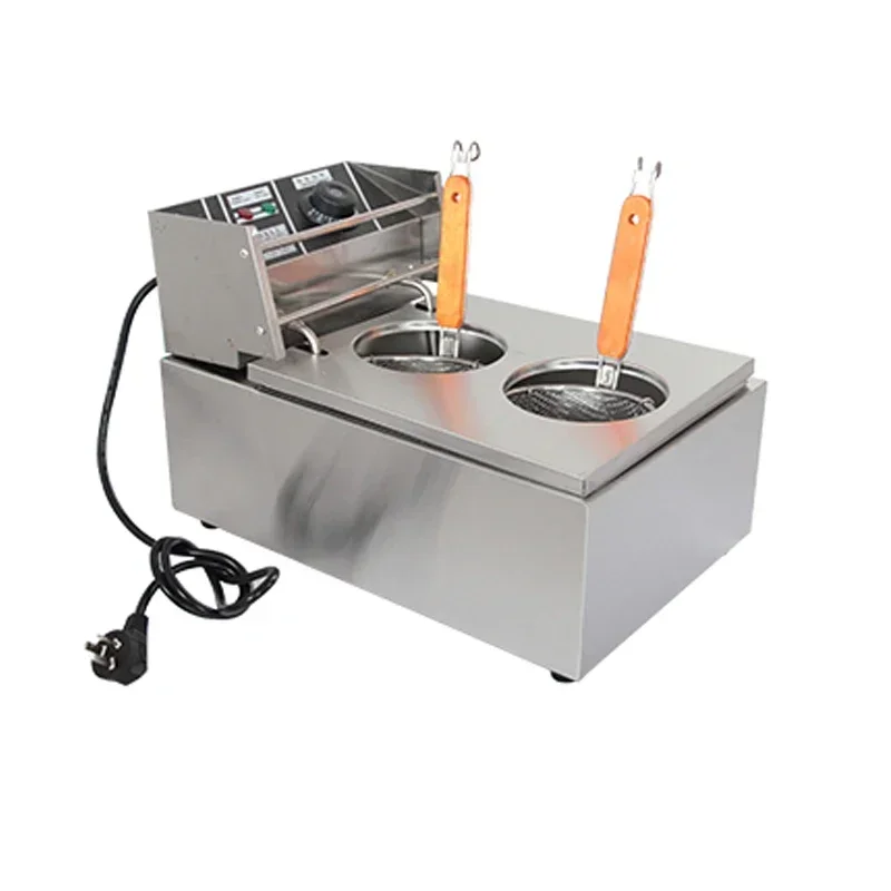 

For Commercial Two-head High-power Noodle Cooking Stove 6L Stainless Steel Bench Top Electric Pasta Facial Machine Kanto Boiling