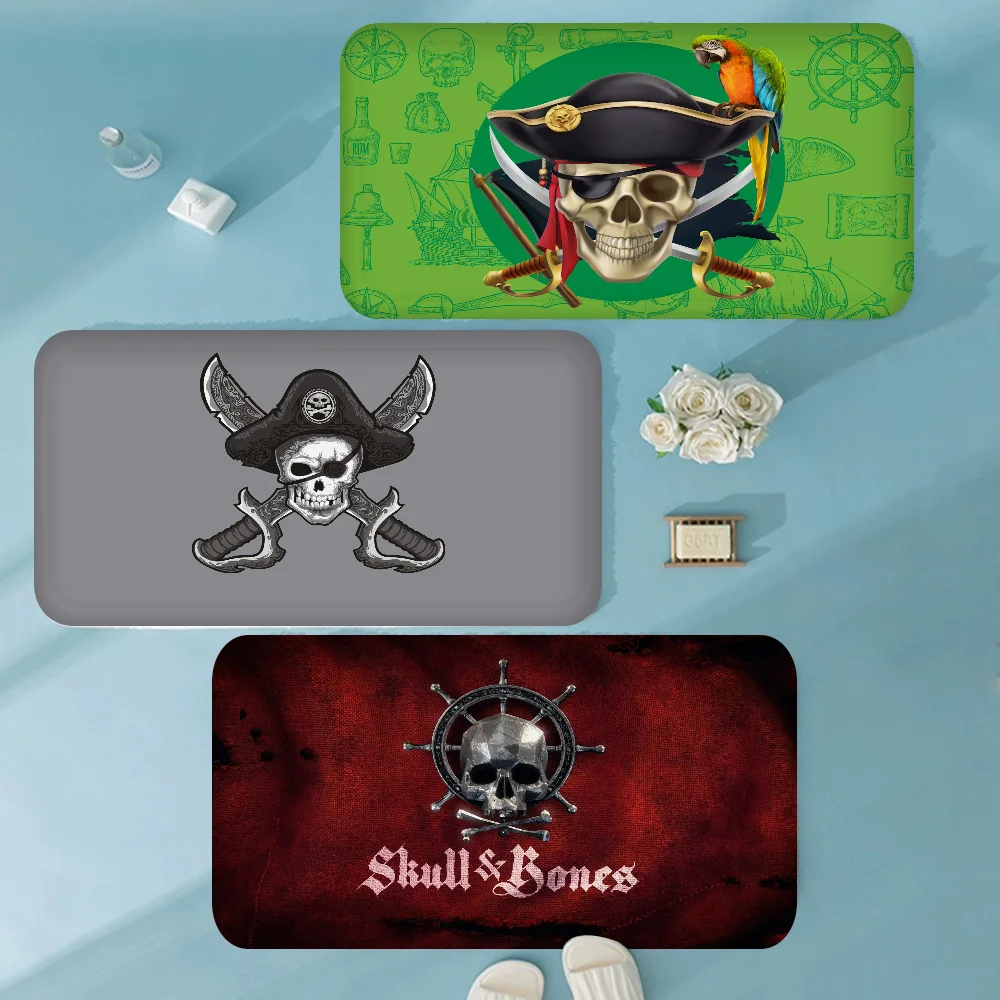 

Retro Pirate Ship Rune Skull Floor Carpet Kids Room Bedroom Decoration Balcony Anti-Slip Doormat Living Room Hotel Decor Mat