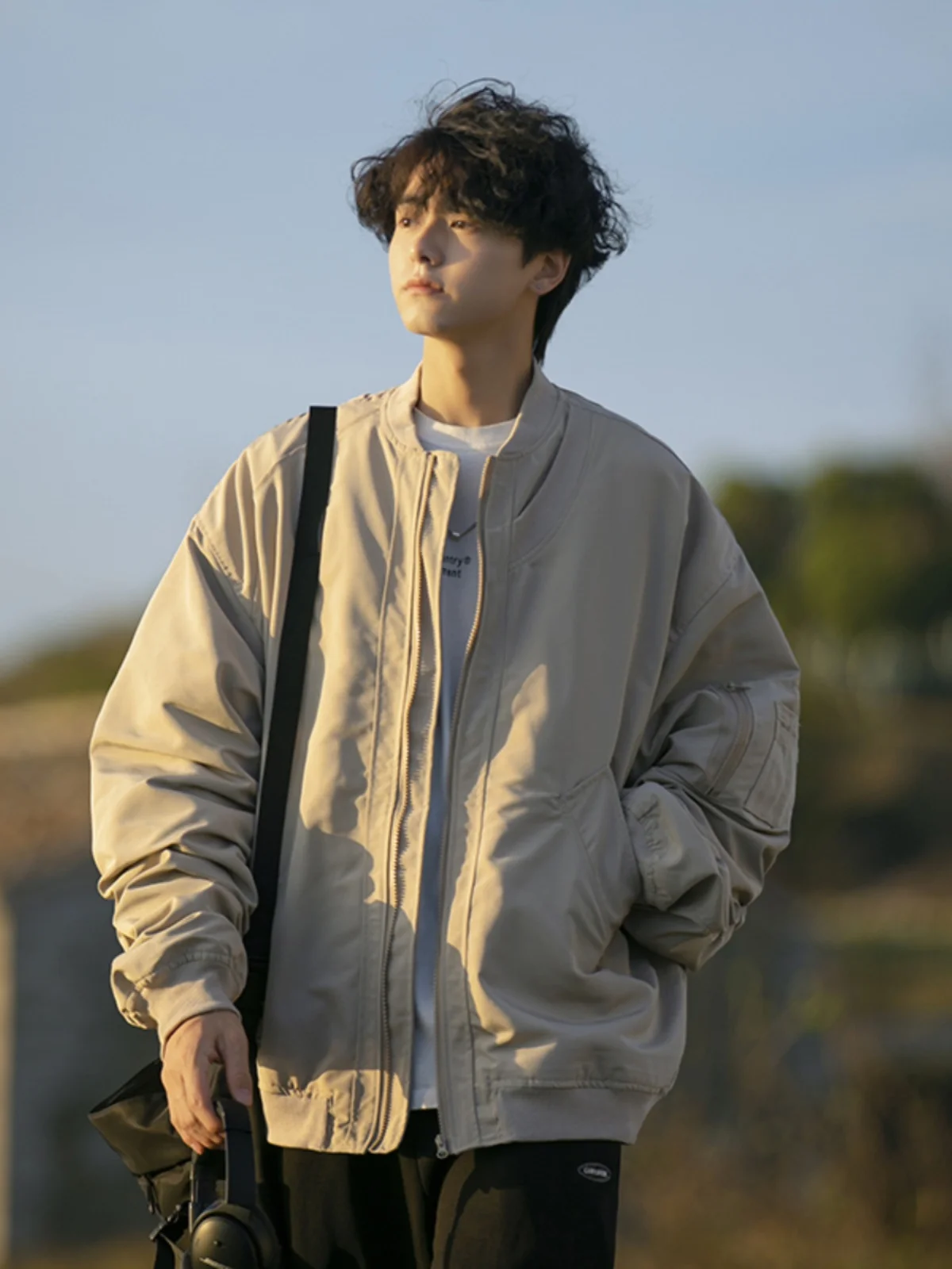 

Retro American Baseball Jaet Youthful Flight Outerwear High School Student Flight Jaet Polyester Nylon Cosite Fiber