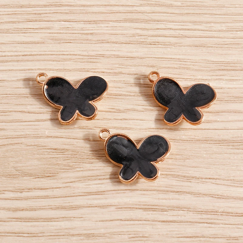 Tusember 20 Stück niedliche Insekten-Cartoon-Emaille-Mini-Schmetterlingsanhänger für DIY-Ohrringe, Armbänder, Schmuckherstellung und Zubehör – Detail 3