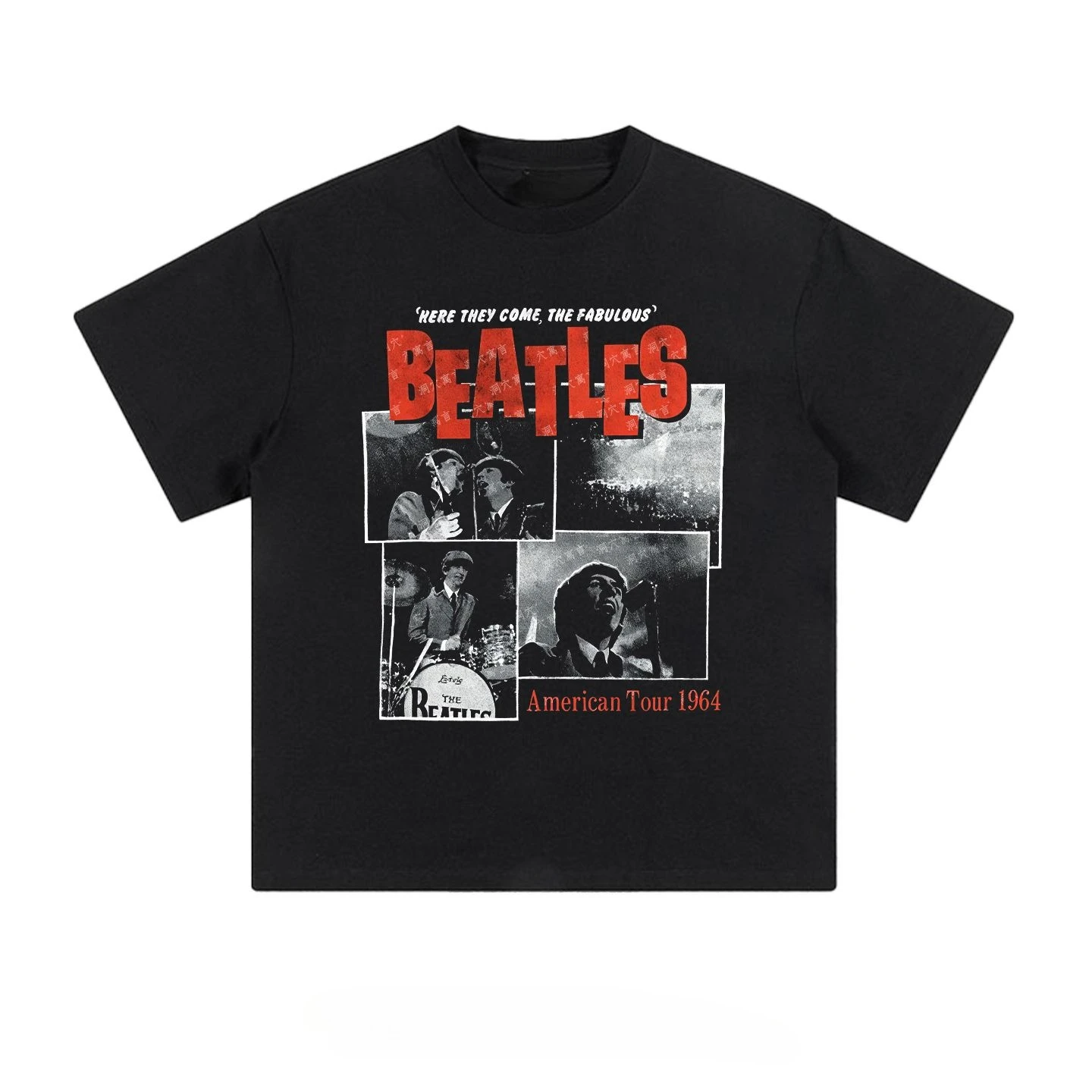 

The Beatles, A Retro High Street Pure Cotton Printed Short-sleeved T-shirt for Men