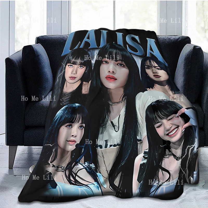 Rap Female Lalisa Kpop Singer Fuzzy Flannel Blanket Suitable For All Seasons