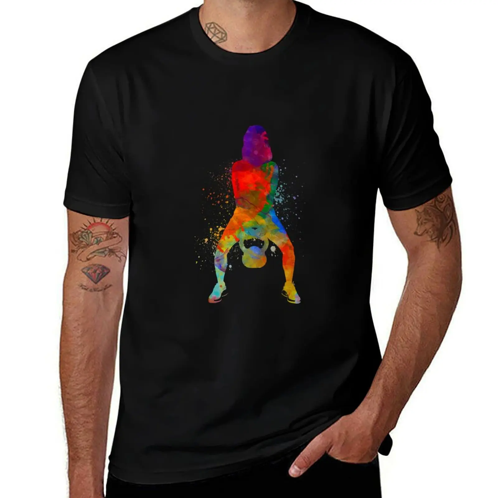 Crossfit fitness exercise woman lifting kettlebell during strength training exercising T-Shirt