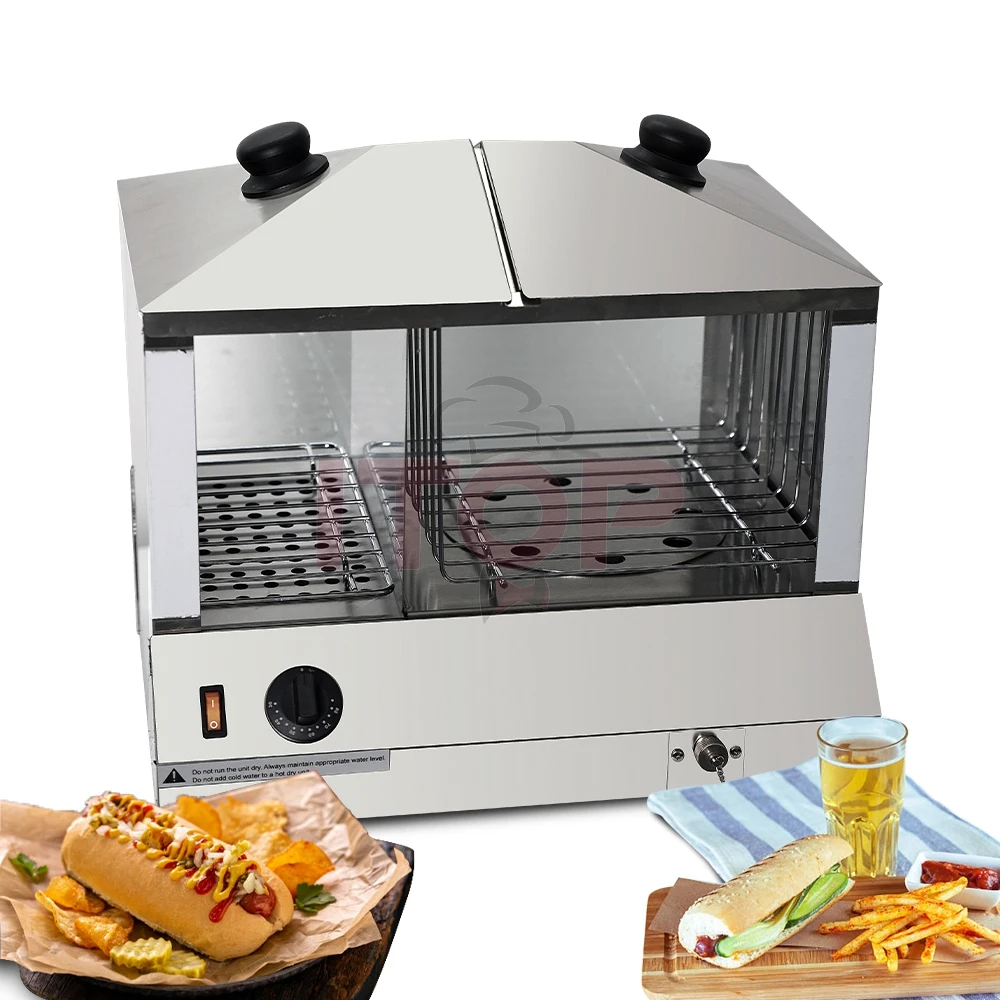 Hot Dog Maker Cilinder Glazen Worst Stoomboot Broodverwarmer Keukenmachine Professionele vervaardiging Hog Dog Grill