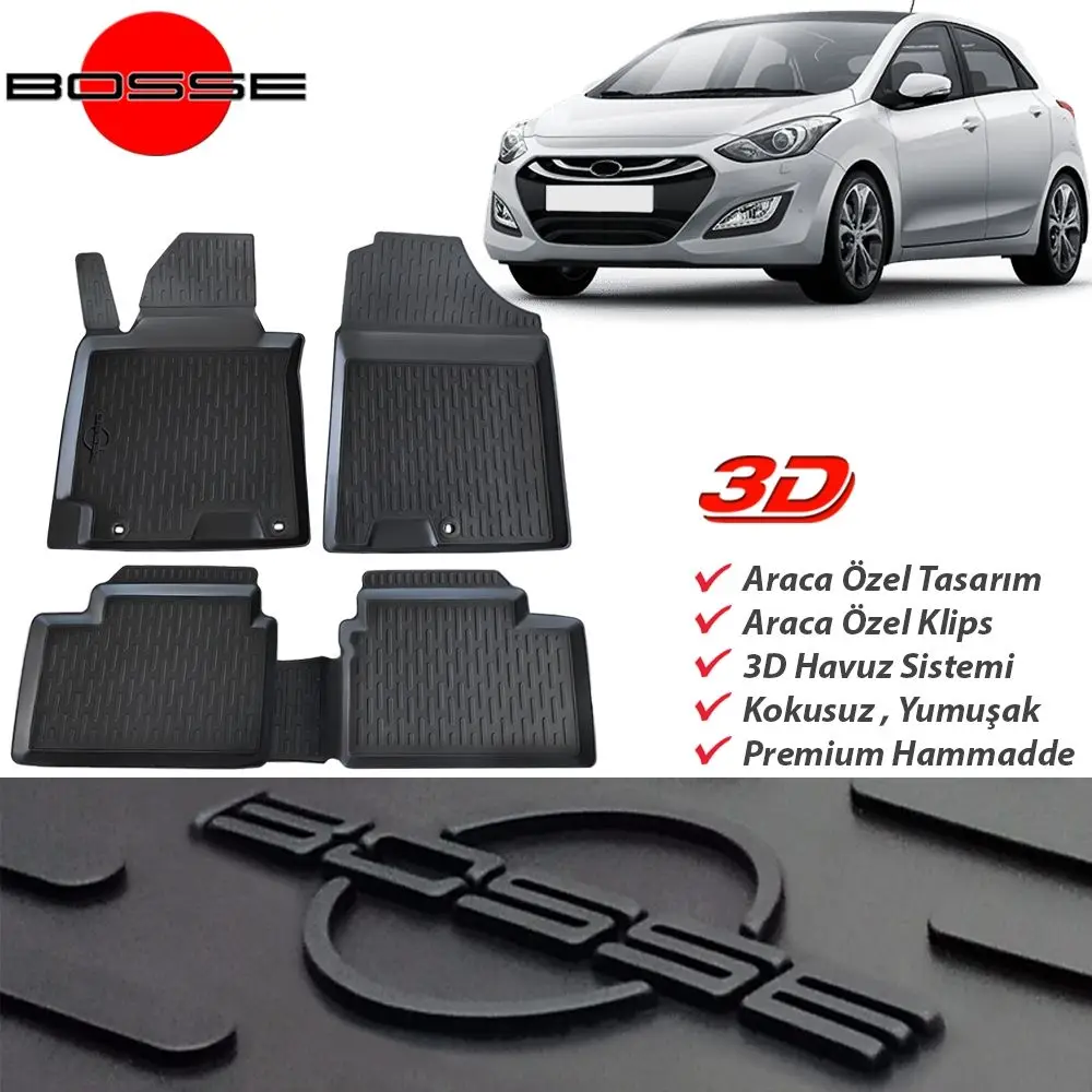 For Hyundai i30 Mat 3D Pool 2013 2017 BOSSE