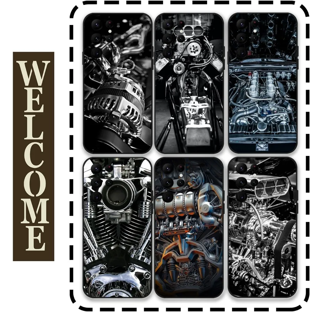 

Mechanic Auto Repair Check Engine Phone Case for Samsung Galaxy S24 Ultra S22 S23 Ultra S21 S20 5G Protective Silicone TPU Funda