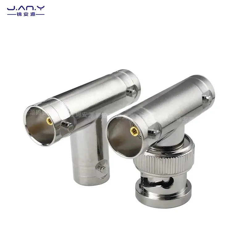 1 قطعة 75 Ω النحاس النقي BNC واحد ذكر إلى اثنين محول أنثى Q9-JKK RF توزيع الإشارة المحورية T-نوع موصل ثلاثي الاتجاه