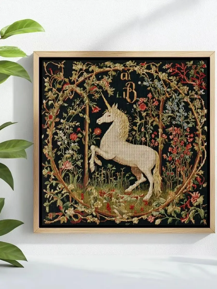 1 Stück 30x30 cm/11,8 Zoll Weißes Pferd Gestempeltes Kreuzstich-Set DIY-Kit 11/14/16CT DIY-Stickset Kreuzstich-Set – Detail 1