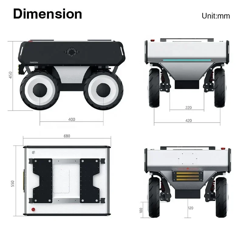 カスタム農業噴霧器投射可能なパトロール無人地上 UGV シャーシプラットフォームロボットカー自走式自走式噴霧器