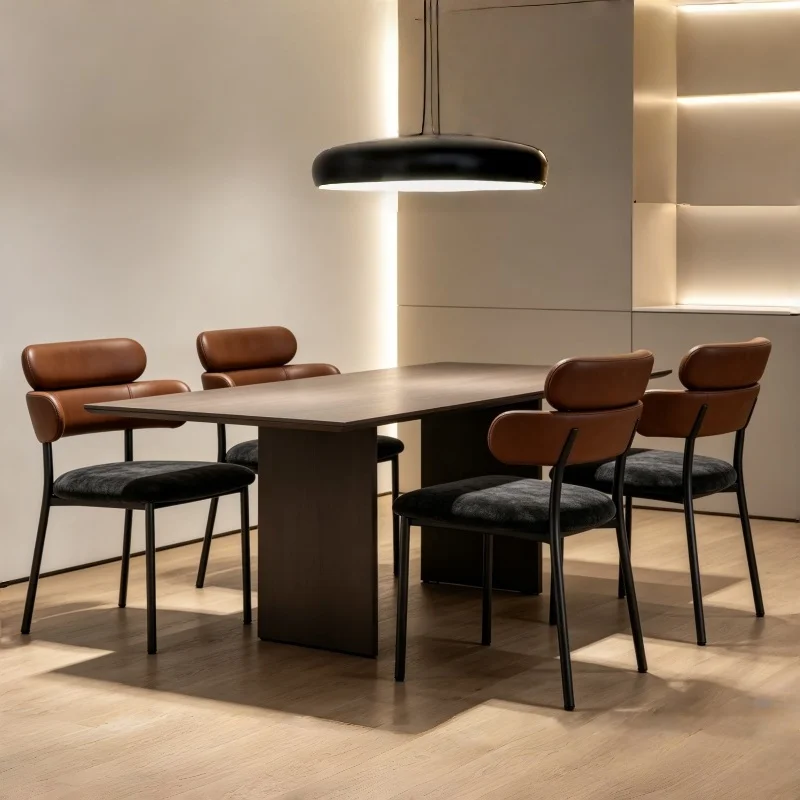 Multi-Color Modern Dining Chair with PU Leather Backrest for Kitchen Restaurant Cafe