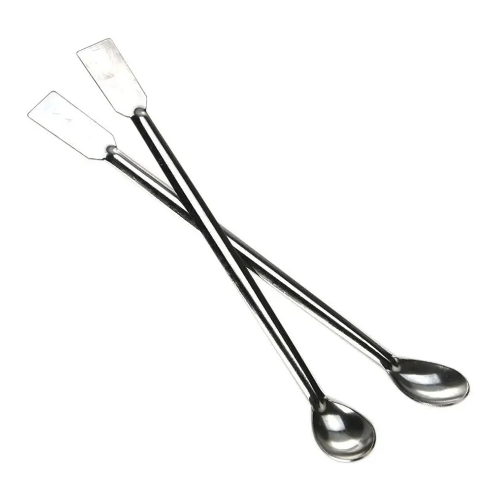 2Pcs Stainless Steel Lab Sampling Spoon With Dual Ends For Efficient Scooping And Mixing Of Laboratory Substances