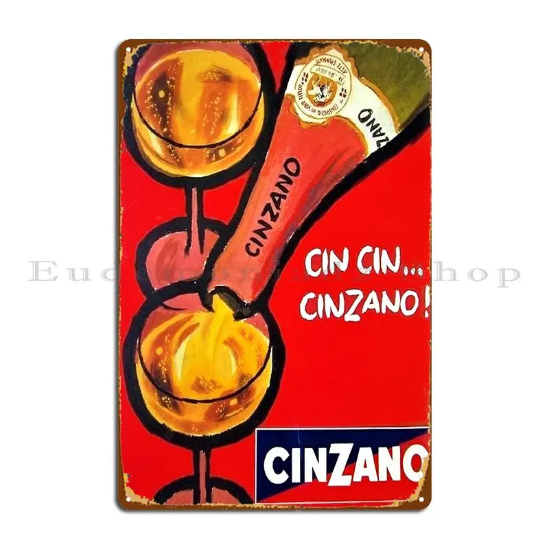 Vintage Cinzano Liquor Metal Sign Poster Pub Painting Wall Decor Custom Wall Decor Tin Sign Poster