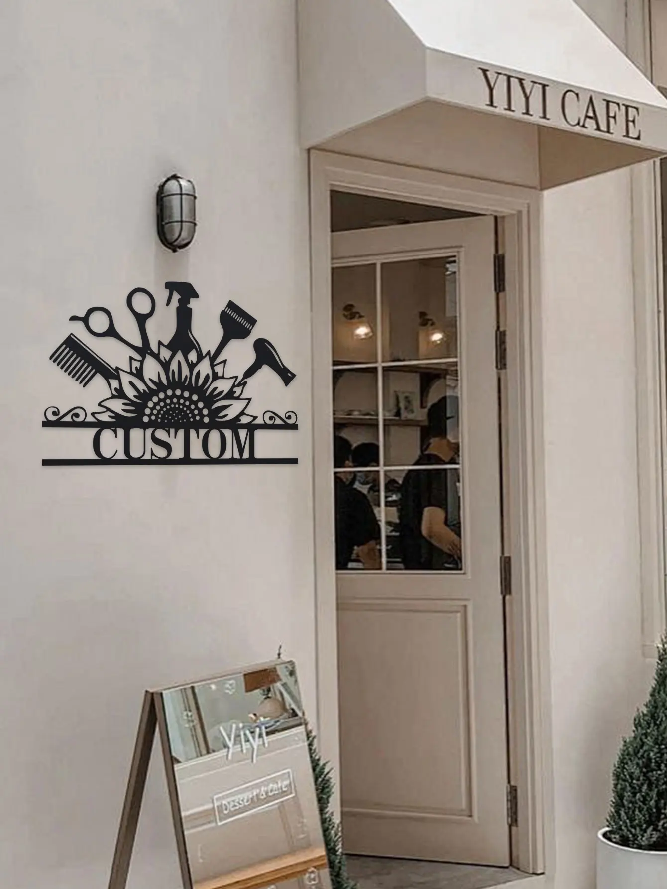 علامة معدنية لخزانة الشعر المخصصة، لوحة فنية جدارية معدنية لصالونات التجميل المخصصة للفتيات، علامة اسم خزانة الشعر المخصصة، تصفيف الشعر المخصص