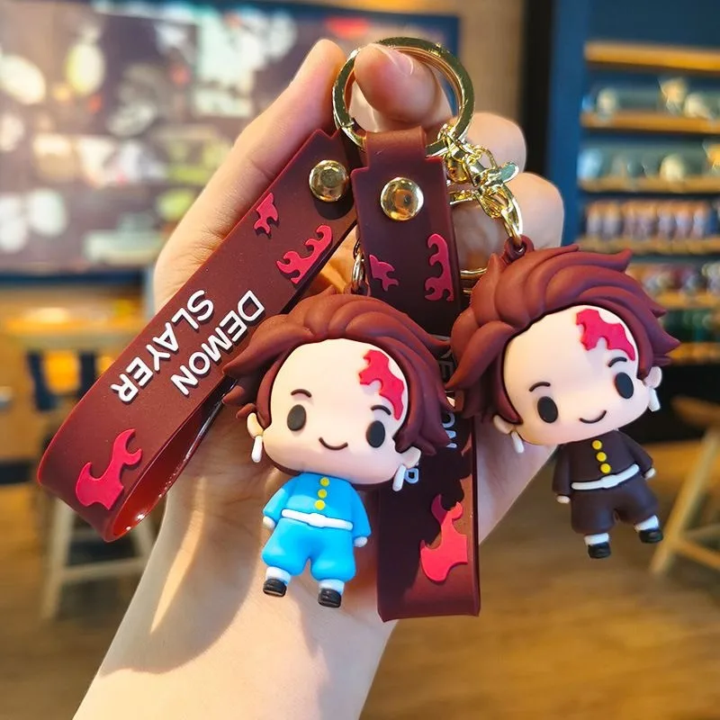 

New Demon Slayer: Kimetsu no Yaiba cute Nezuko cartoon anime keychain kawaii school bag clothes bag decoration doll pendant gift