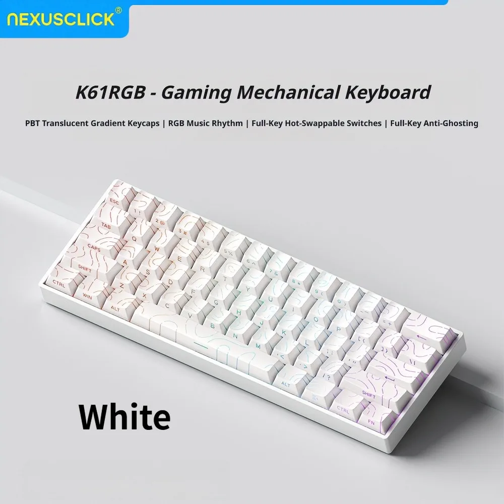 NexusClick 61 Keys Magnetic Gaming Keyboard, Mechanical Wired for
