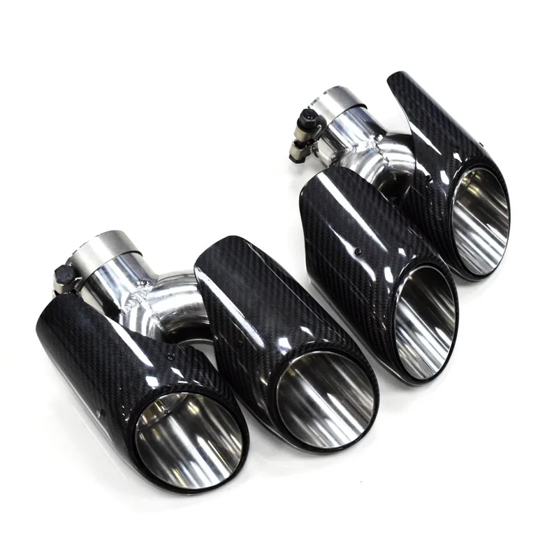 

Four Outlet Carbon Fiber Car Exhaust Tips for 2014-21 Porsche MACAN Tailpipe Sports