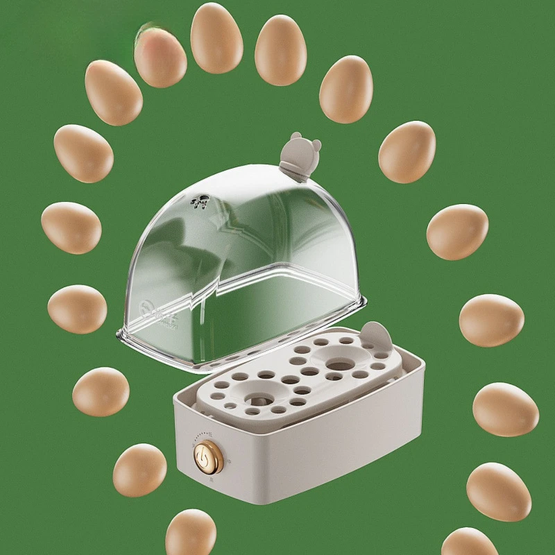 หม้อหุงข้าวไฟฟ้าขนาดเล็กหม้อต้มไข่ Poacher พร้อมระบบปิดอัตโนมัติและเครื่องนึ่งอาหารสําหรับการทําอาหารไข่ 2 ฟอง