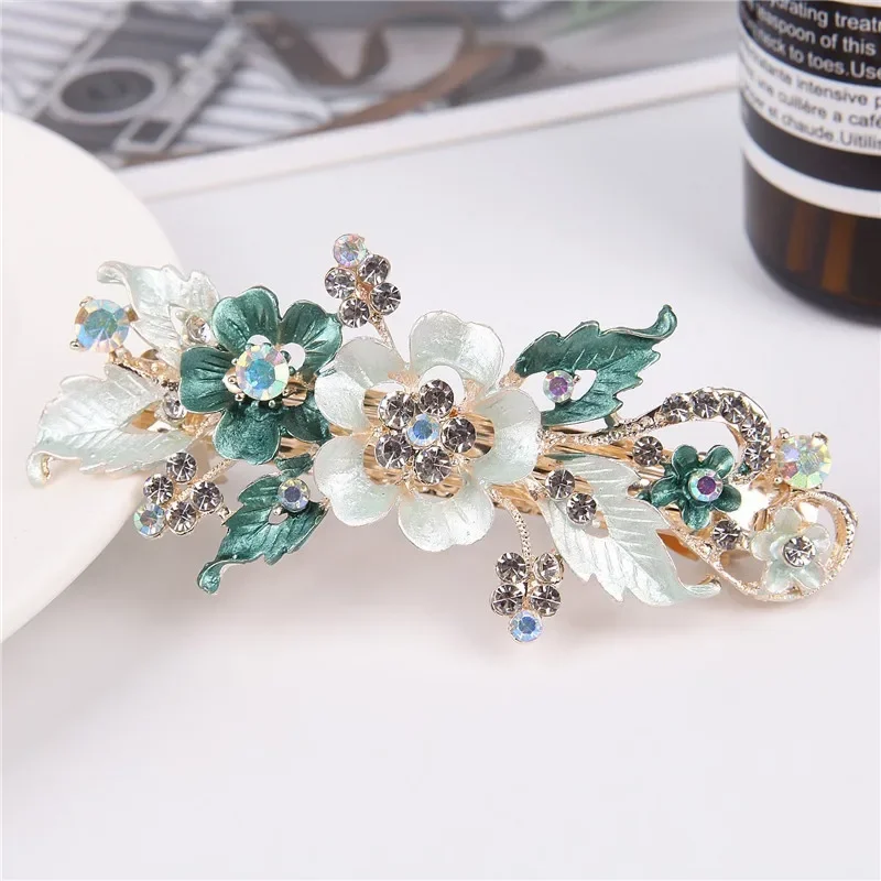 Delysia King Alloy Hollow Flower Barrettes Girl Fashion Crystal High-grade Spring Hair Clips