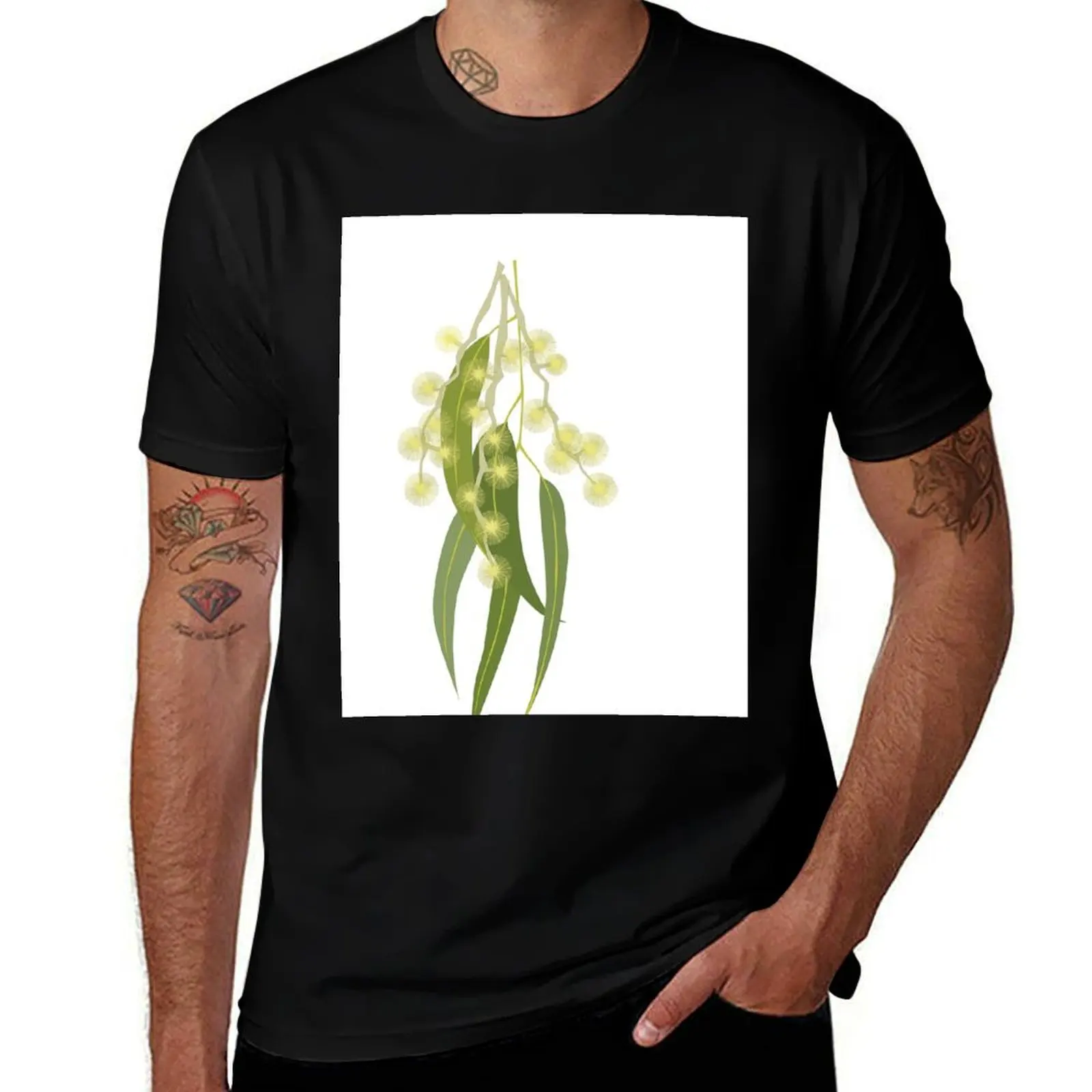 Australian Wattle Tree T-Shirt Summer Print Short Sleeve Tee