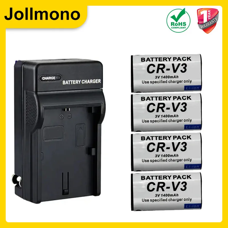 CR-V3 CRV3 1400mah Li-ion Camera Battery + Charger for Kodak DX6340 C360 C433 D4104 C340 C310 C530 C875 C743