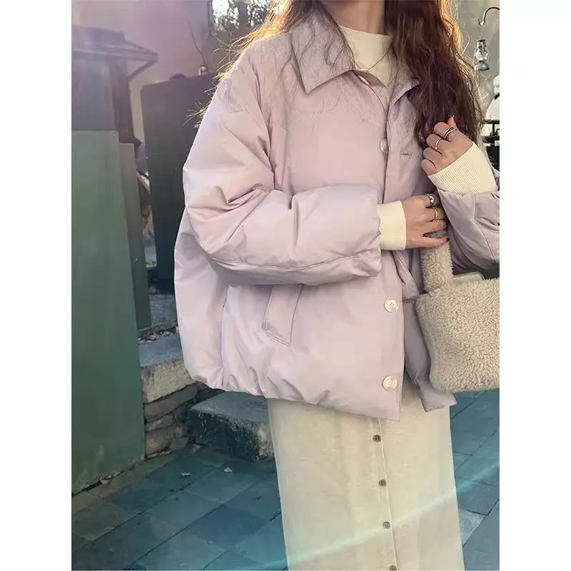 

Short Cotton-padded Jacket Women's Loose Casual Top 2025 Winter College Wind Coat