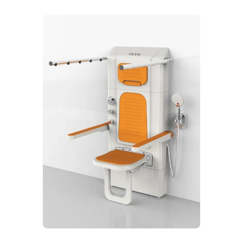 Sitting Constant Temperature Multifunctional Wall-Mounted Bath Chair Folding Armrest