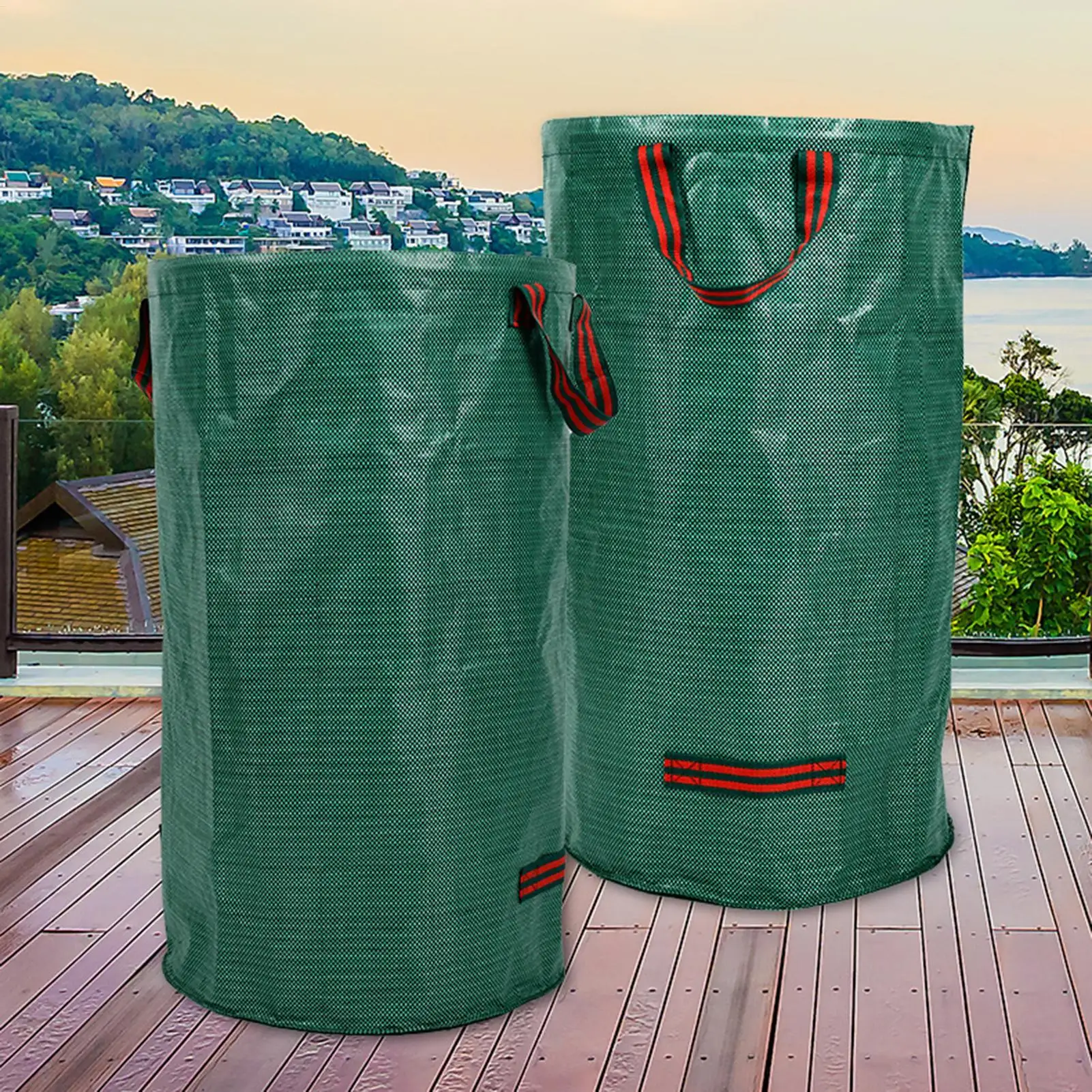 

132 Gallon Garden Waste Bags Reusable Yard Debris Bags Large Heavy Duty Grass Containers with Reinforced Handles for Gardening