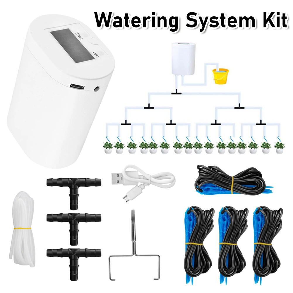 

Automatic Plant Flower Watering Pump Home Sprinkler Drip Irrigation Device 2/4/8/16 Heads Pump Timer System Kit Garden Tool