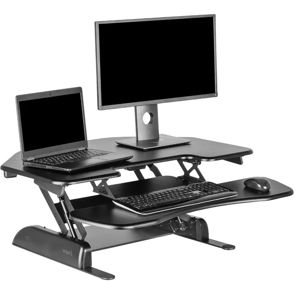 Cubicle Standing Desk Converter for Dual Monitors -Home Office Desk with Height Adjustable Setting