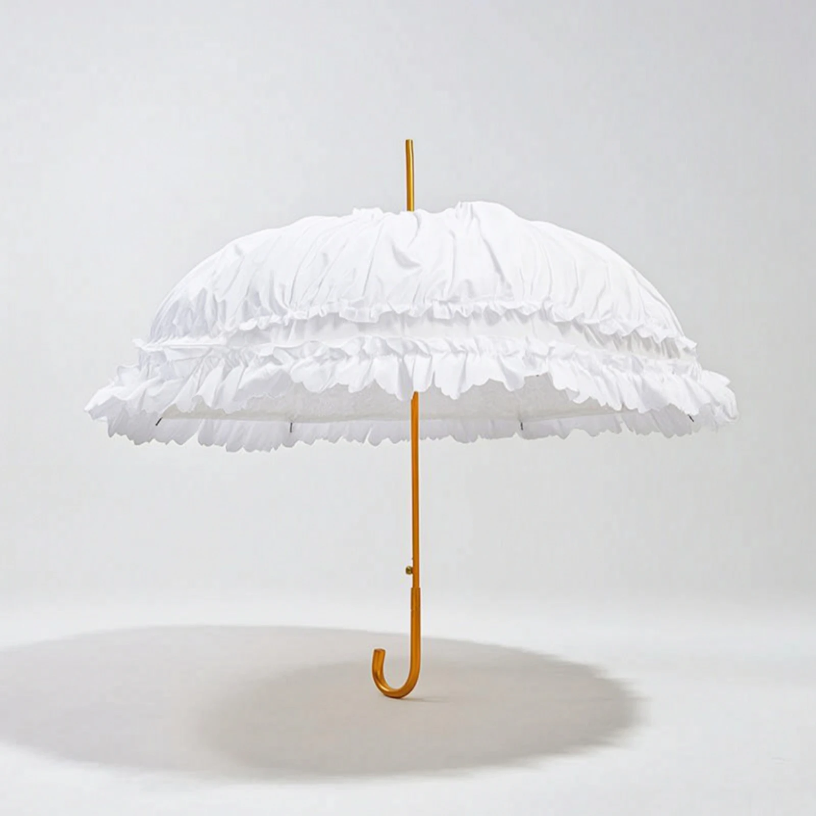 Lace Umbrella Vintage Princess Umbrella Ruffled Sunshade Elegant Decorative for Brides, Weddings, Photoshoots view 3