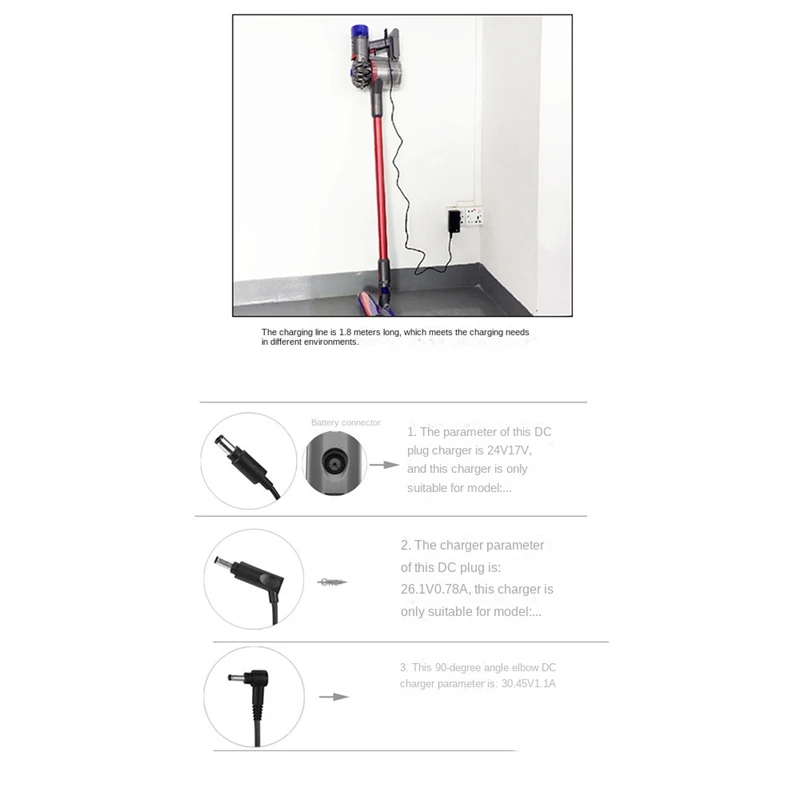 Battery Charger For Dyson V8 V7 V6 SV03 DC58 DC59 Wireless Hands-Free Stick Vacuum Cleaner Charging Adapte