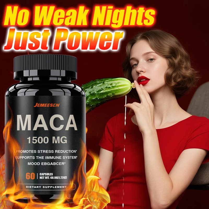 

JEMEESEN - Black Maca Capsules For Men Natural Maca Extract With Maca Root,Ashwagandha,Black Pepper,Improve Endurance