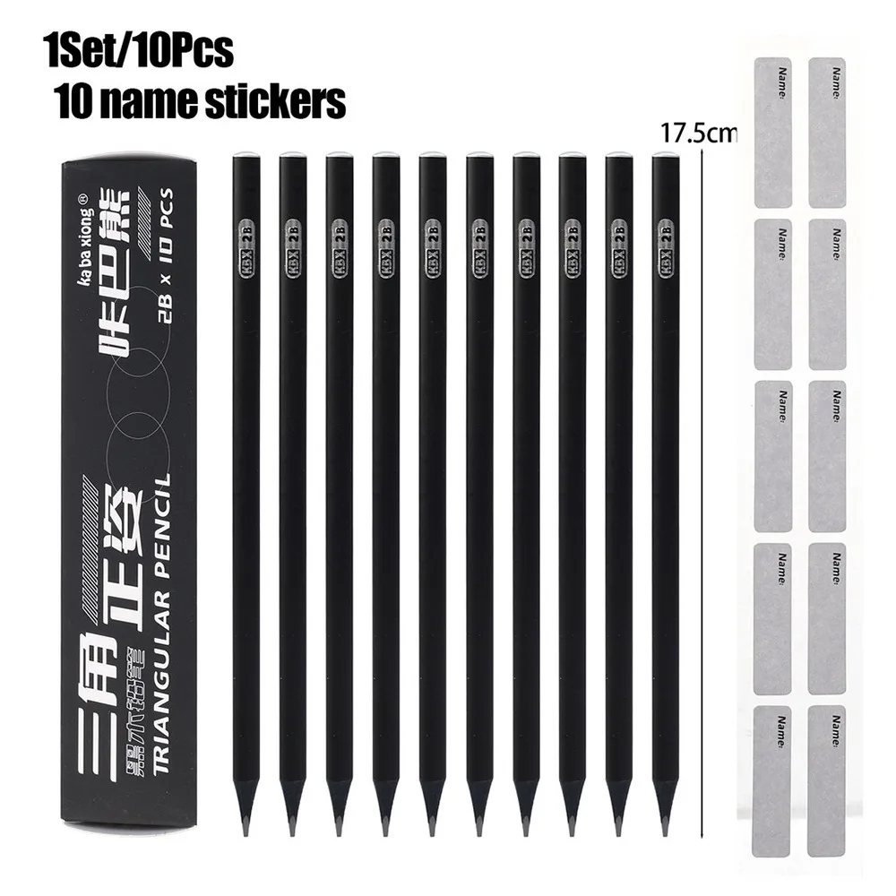 

10Pcs/Box Gift HB/2B Pencil Correct Holding Pen Posture Triangle Pole Painting Pen Drawing Pencil Stationery