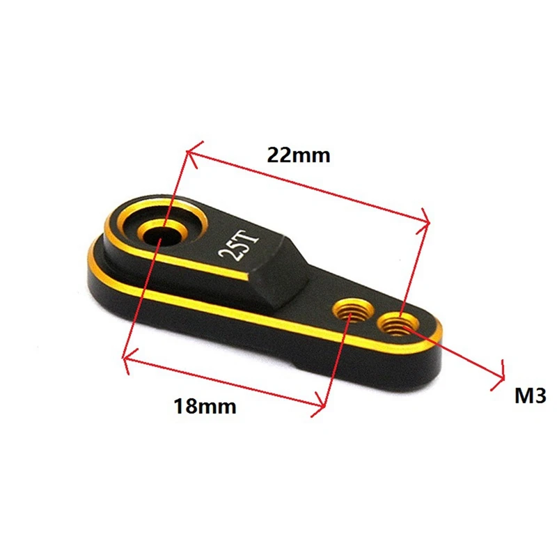 3X Hard Aluminum Alloy 25T M3 Steering Link Servo Arm Horn For 1/10 RC Crawler Traxxas TRX4 Metal Upgrade Parts,Gold