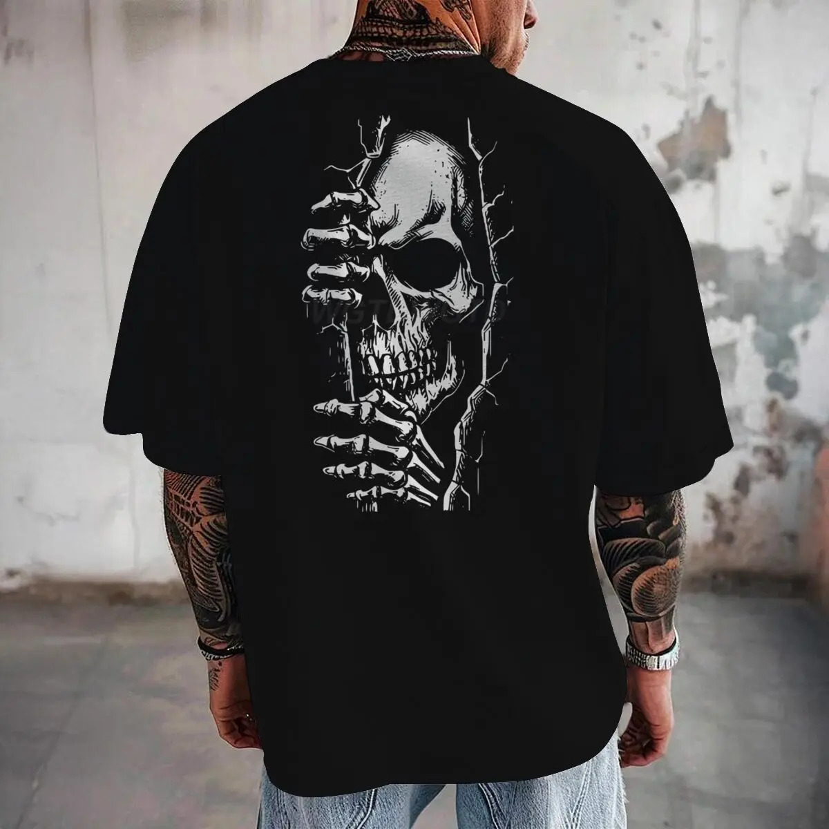 

Vintage Skeleton New Harajuku Round Neck T-shirt Men Women Casual Skull Print T Shirt Summer Cotton Short Sleeved Homme Camiseta