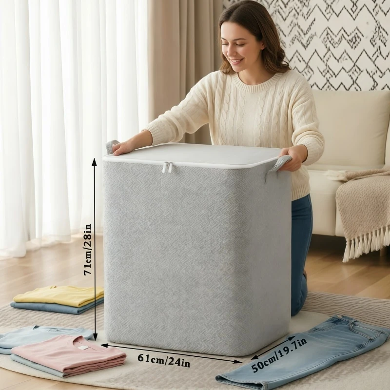 1pc 220L Household Large Capacity Storage Bag Non-woven Material, Closet Wardrobe Organizer Can Be Used For Quilt Clothing, Toys